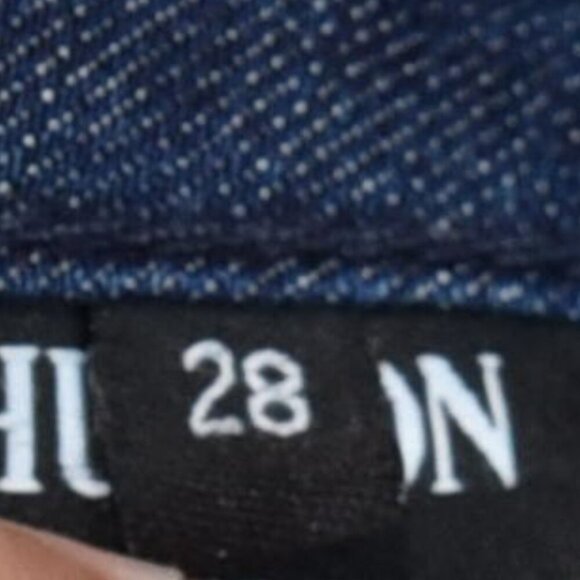 Bacara Crop Straight Cuffed Jeans Size 28 Dark Wash Distressed Hem Casual Denim - Picture 10 of 10